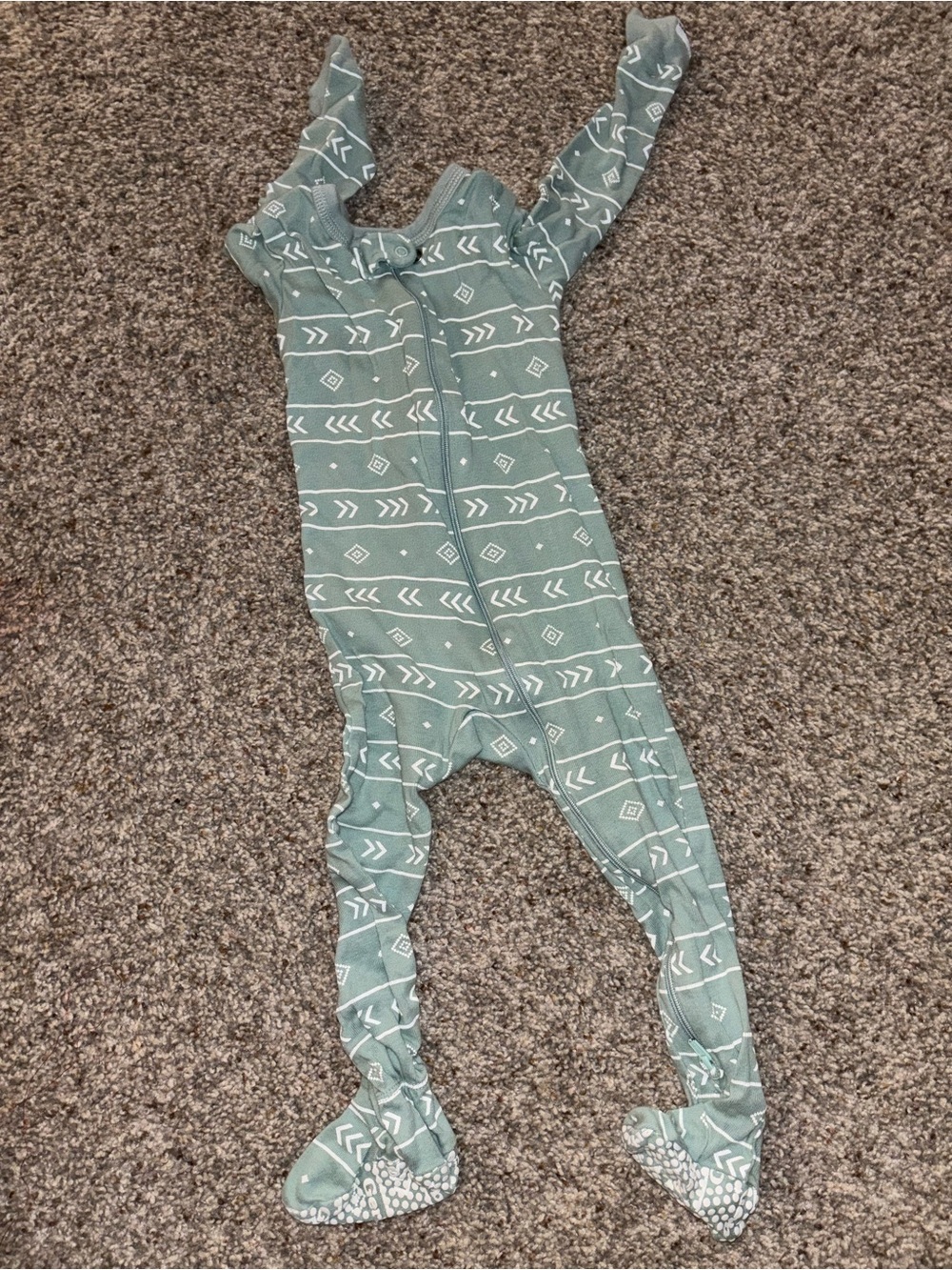 Carter's Sage Green Arrow Print Footed Pajamas